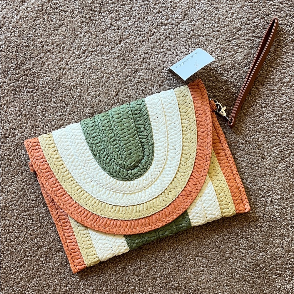 Multicolor Woven Clutch